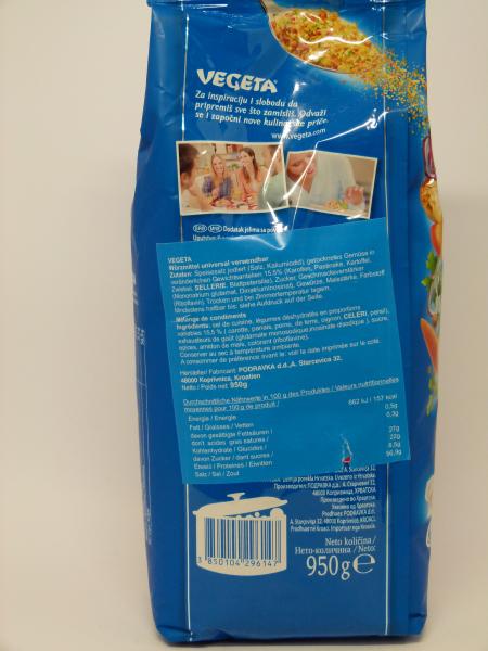 Podravka Vegeta, Nettogewicht 950g